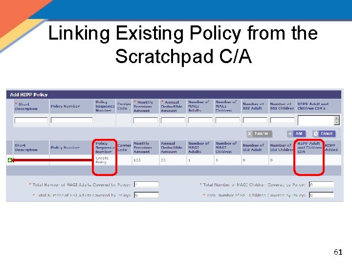 Linking Existing Policy from the Scratchpad C/A 61 