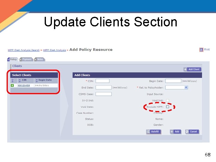 Update Clients Section 68 