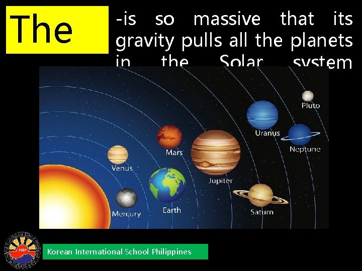 The Sun -is so massive that its gravity pulls all the planets in the