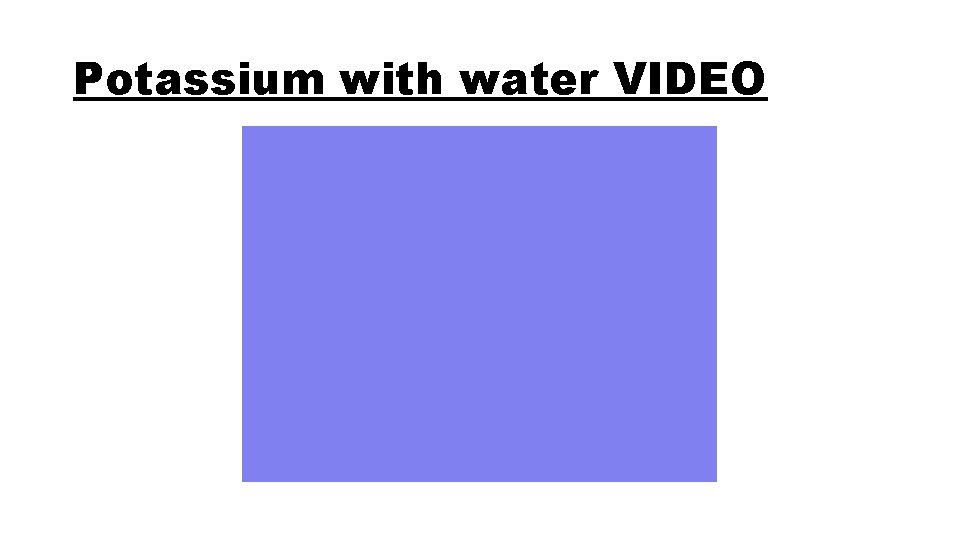 Potassium with water VIDEO 