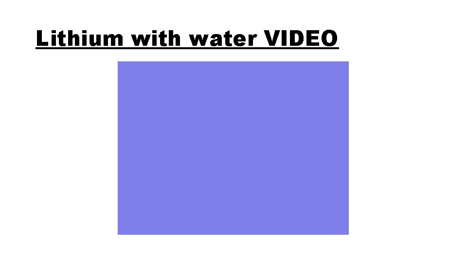 Lithium with water VIDEO 