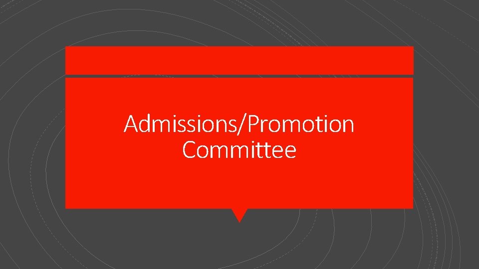 Admissions/Promotion Committee 
