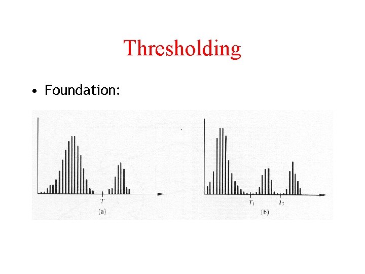 Thresholding • Foundation: 