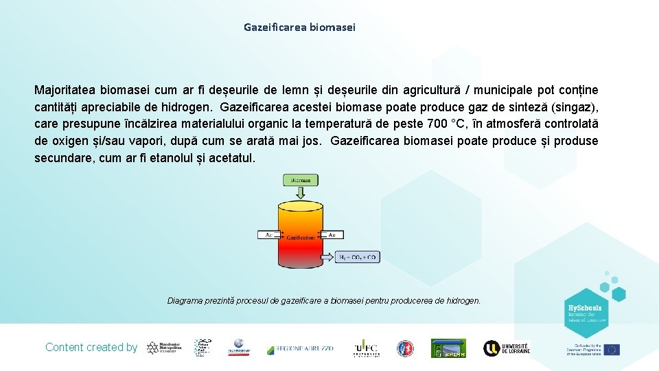 Gazeificarea biomasei Majoritatea biomasei cum ar fi deșeurile de lemn și deșeurile din agricultură