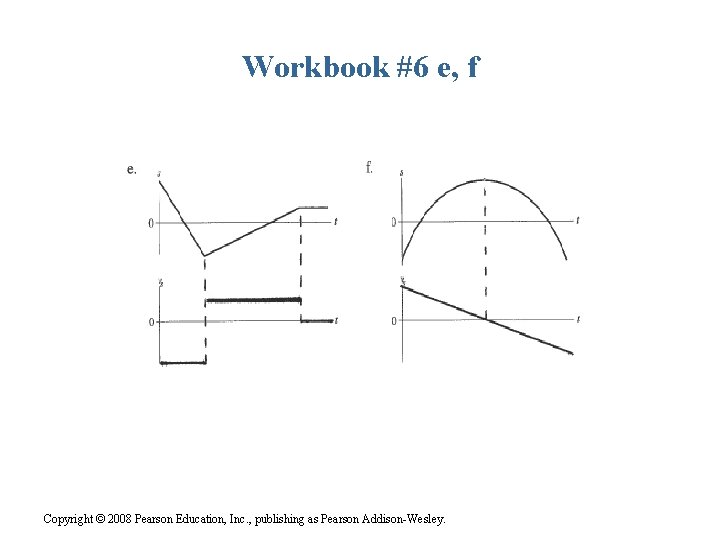 Workbook #6 e, f Copyright © 2008 Pearson Education, Inc. , publishing as Pearson