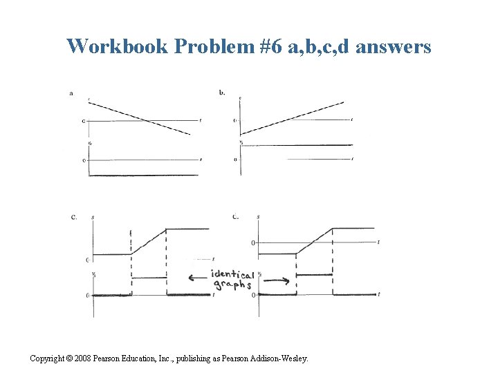 Workbook Problem #6 a, b, c, d answers Copyright © 2008 Pearson Education, Inc.