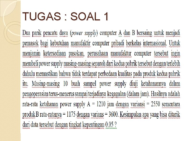 TUGAS : SOAL 1 