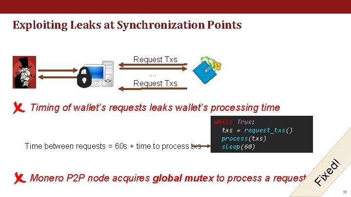Exploiting Leaks at Synchronization Points Request Txs. . . Request Txs Timing of wallet’s