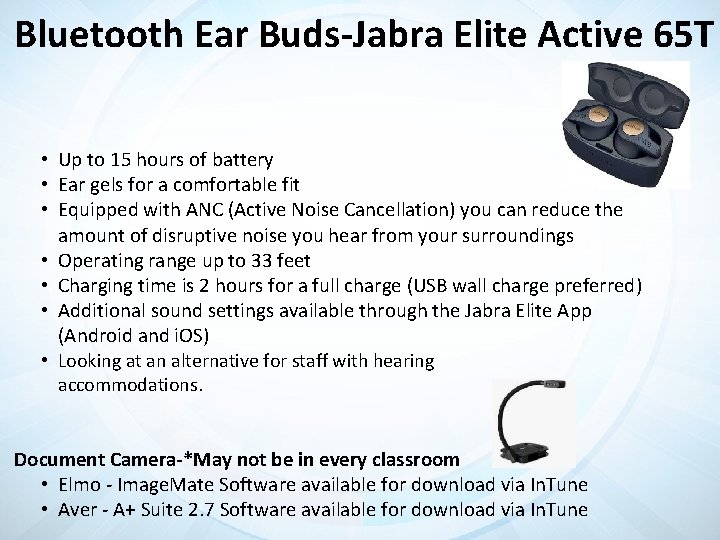 Bluetooth Ear Buds-Jabra Elite Active 65 T • Up to 15 hours of battery