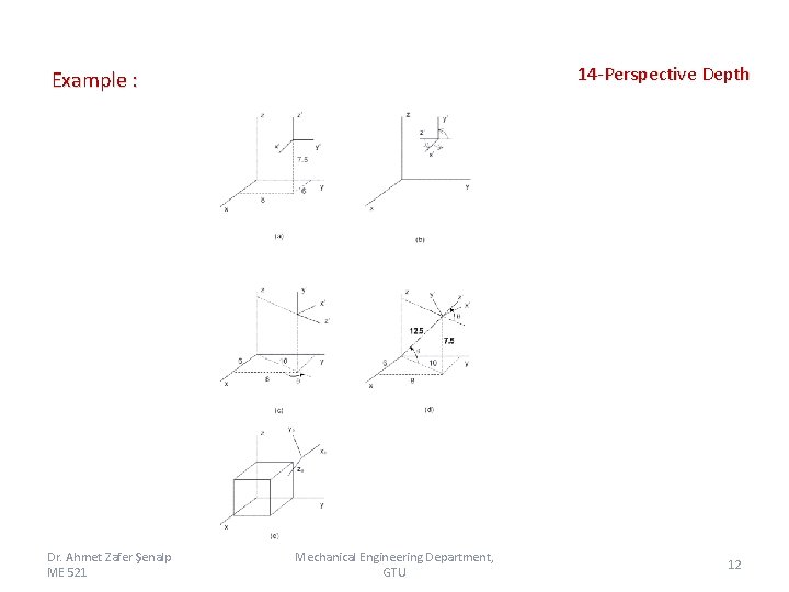 14 -Perspective Depth Example : Dr. Ahmet Zafer Şenalp ME 521 Mechanical Engineering Department,