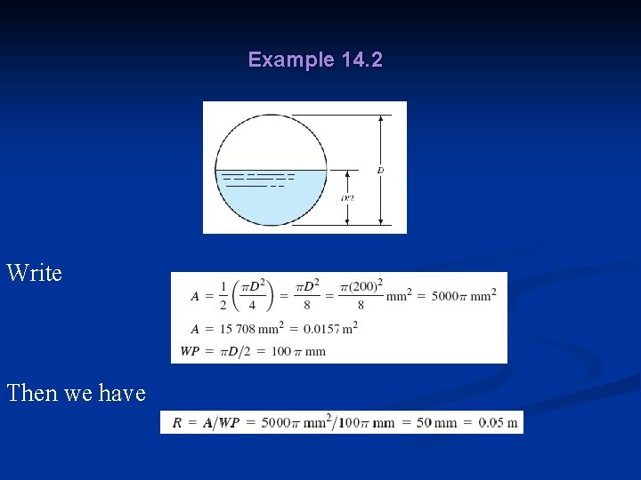 Example 14. 2 Write Then we have 