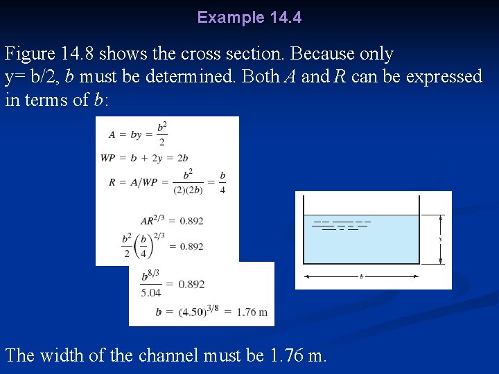 Example 14. 4 Figure 14. 8 shows the cross section. Because only y= b/2,
