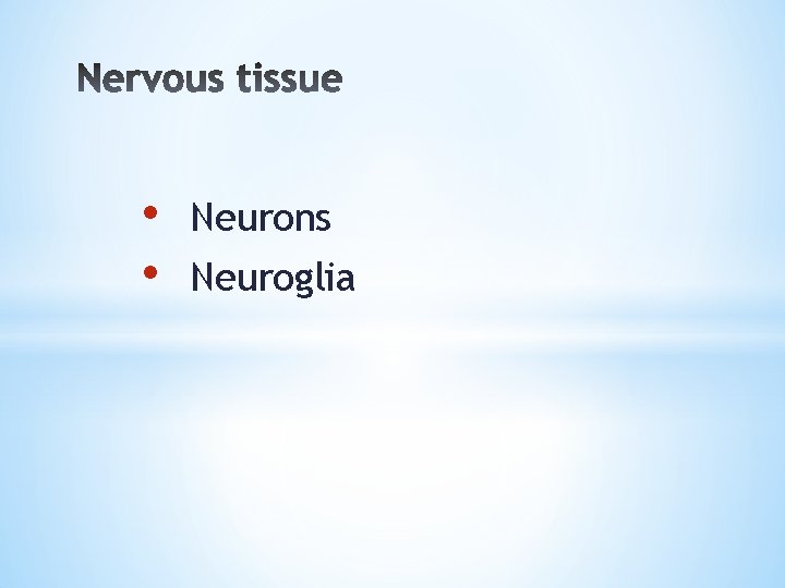  • • Neurons Neuroglia 