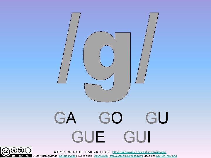GA GO GU GUE GUI AUTOR: GRUPO DE TRABAJO LEA XI https: //alojaweb. educastur.