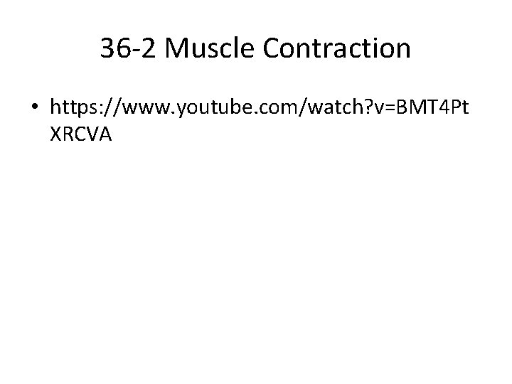 36 -2 Muscle Contraction • https: //www. youtube. com/watch? v=BMT 4 Pt XRCVA 
