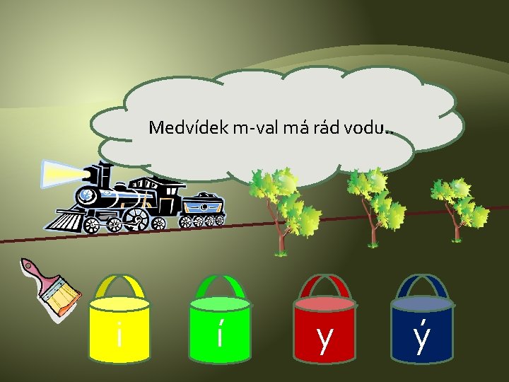 Medvídek m-val má rád vodu. . i í y ý 