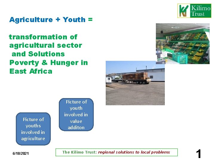 Agriculture + Youth = transformation of agricultural sector and Solutions Poverty & Hunger in