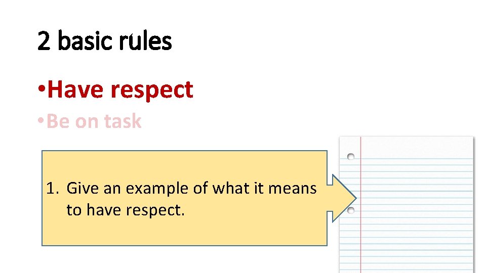 Respect Rules For A Program Welcome to Mrs OCs Classroom Grab a blank
