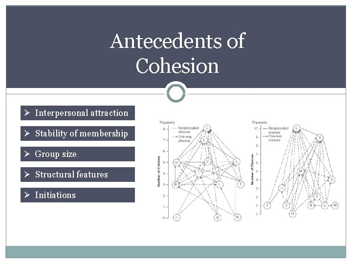 Antecedents of Cohesion Ø Interpersonal attraction Ø Stability of membership Ø Group size Ø