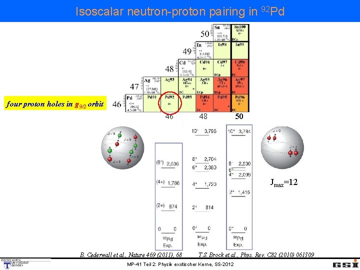 Isoscalar neutron-proton pairing in 92 Pd four proton holes in g 9/2 orbit 46