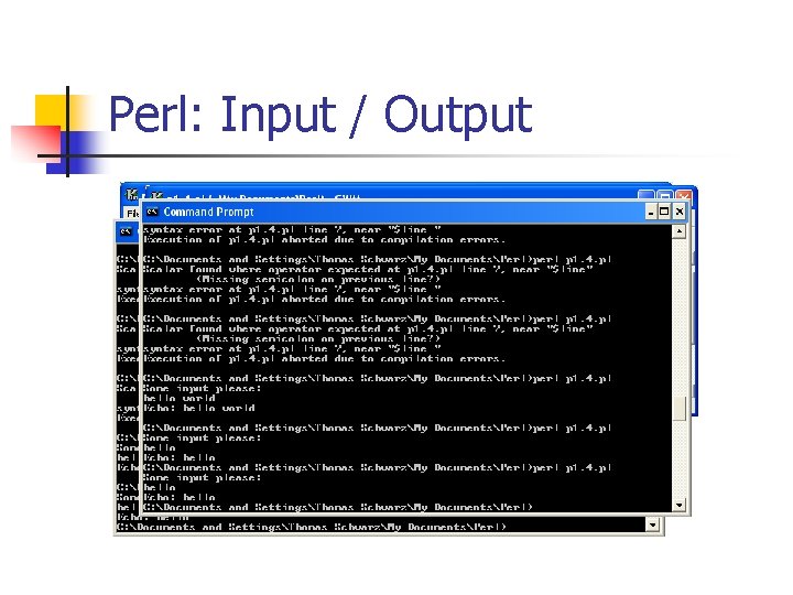 Perl: Input / Output 