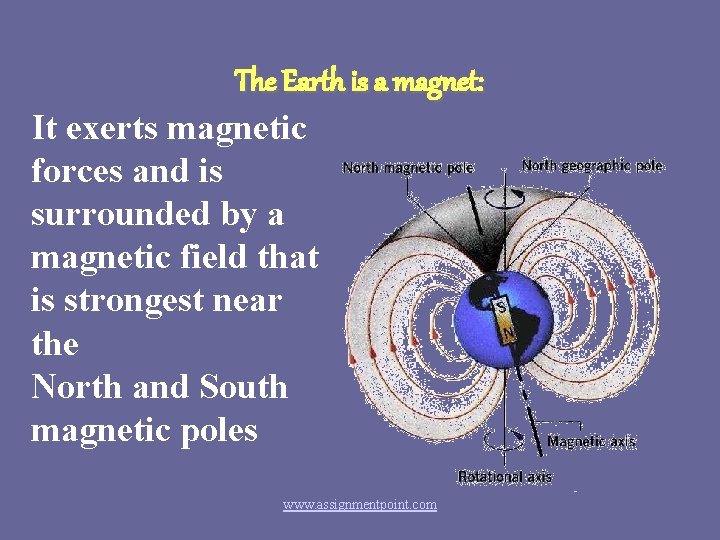 The Earth is a magnet: It exerts magnetic forces and is surrounded by a