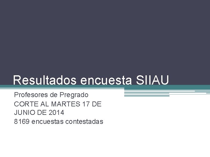 Resultados encuesta SIIAU Profesores de Pregrado CORTE AL MARTES 17 DE JUNIO DE 2014