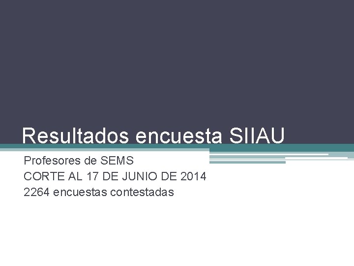 Resultados encuesta SIIAU Profesores de SEMS CORTE AL 17 DE JUNIO DE 2014 2264
