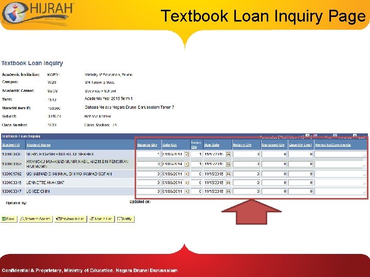 Textbook Loan Inquiry Page 