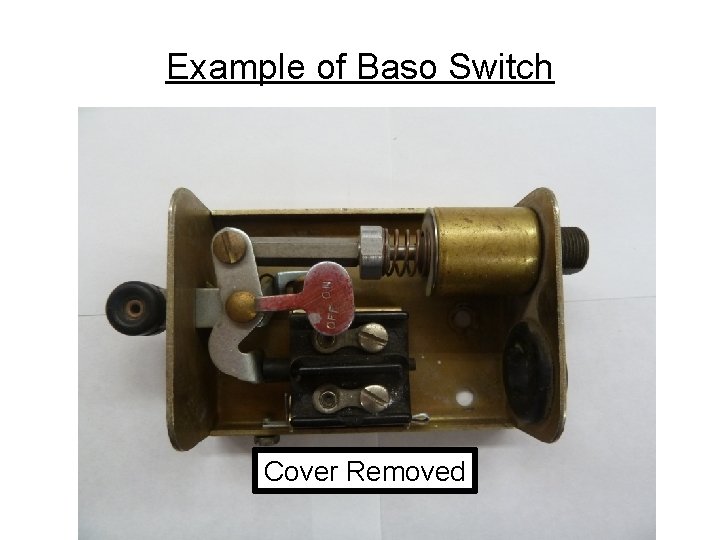 Example of Baso Switch Cover Removed Example of Baso Switch Cover Removed