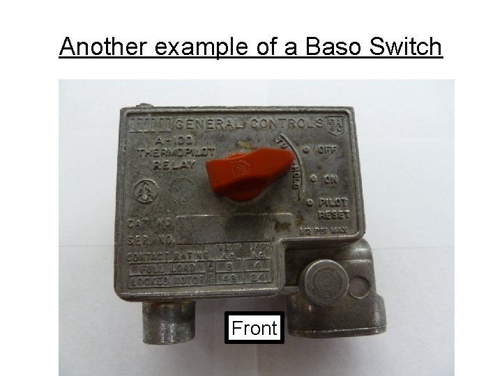 Another example of a Baso Switch Front Another example of a Baso Switch Front