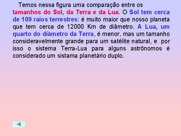 Temos nessa figura uma comparação entre os tamanhos do Sol, da Terra e da