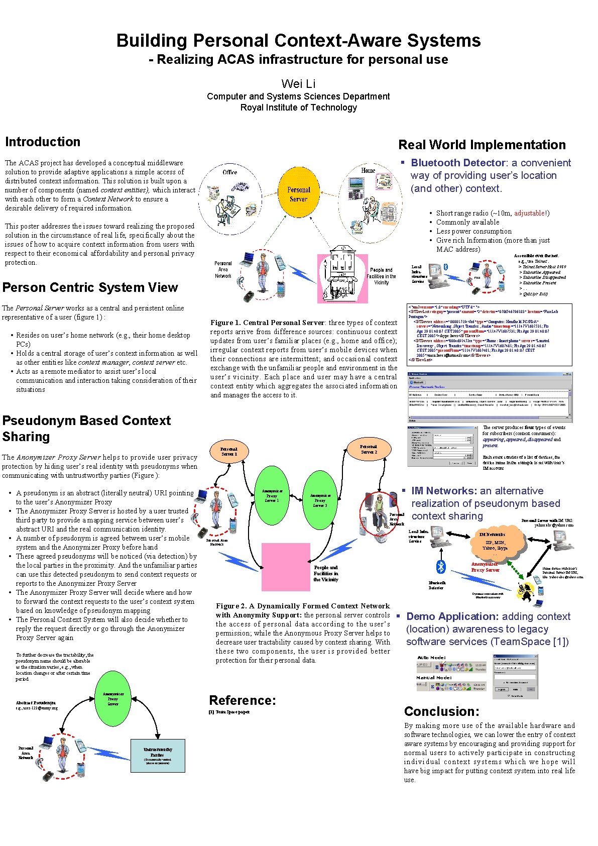 Building Personal Context-Aware Systems - Realizing ACAS infrastructure for personal use Wei Li Computer