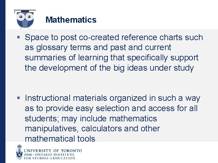Mathematics § Space to post co-created reference charts such as glossary terms and past