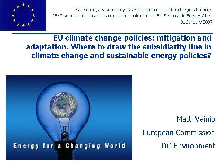 Save energy, save money, save the climate – local and regional actions CEMR seminar