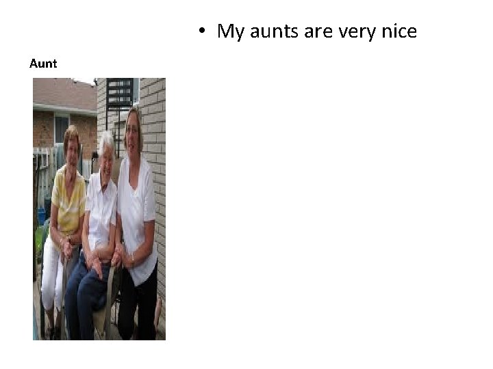  • My aunts are very nice Aunt 