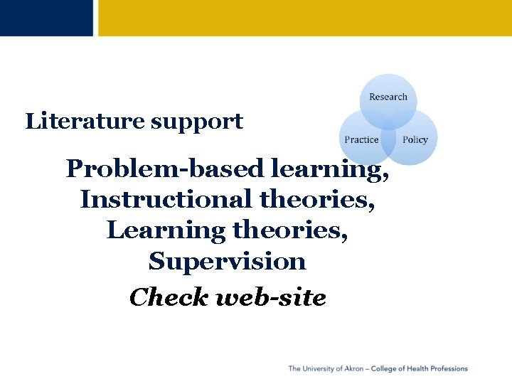 Literature support Problem-based learning, Instructional theories, Learning theories, Supervision Check web-site 