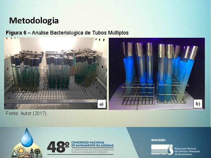 Metodologia Figura 6 – Análise Bacteriológica de Tubos Múltiplos a) Fonte: Autor (2017). b)