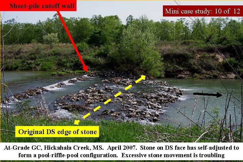 Sheet-pile cutoff wall Mini case study: 10 of 12 Original DS edge of stone