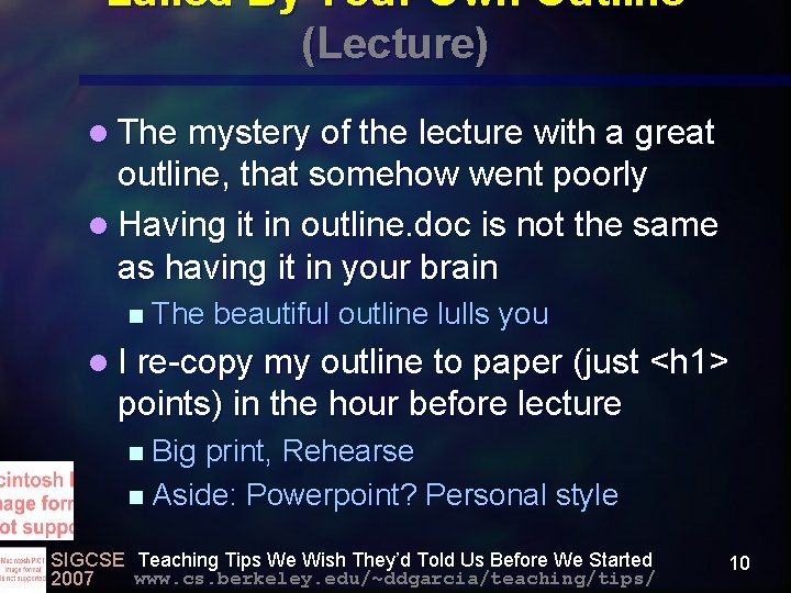 Lulled By Your Own Outline (Lecture) l The mystery of the lecture with a