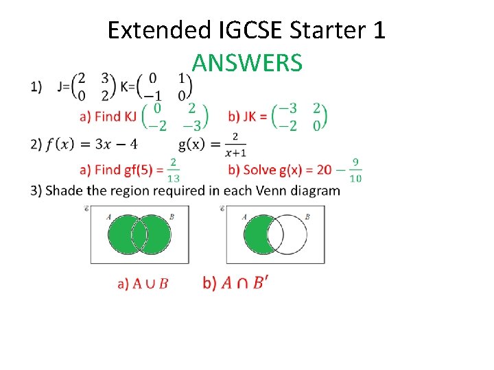  • Extended IGCSE Starter 1 ANSWERS 