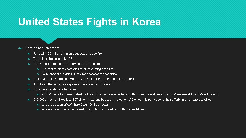 United States Fights in Korea Settling for Stalemate June 23, 1951. Soviet Union suggests