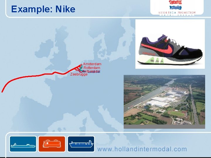 Example: Nike Amsterdam Rotterdam Antwerpen Laakdal Zeebrugge 