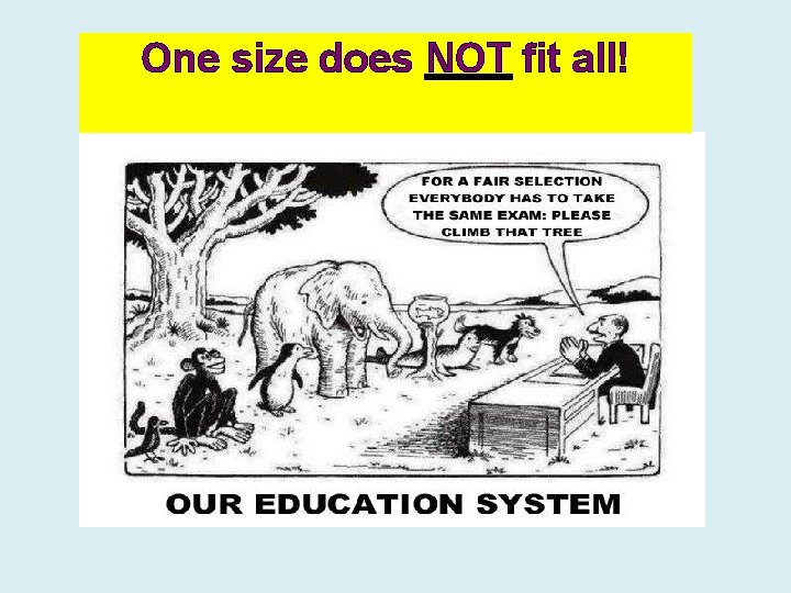 One size does NOT fit all! 