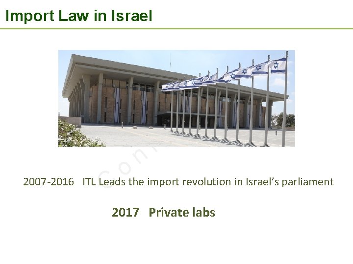Import Law in Israel n 2007 -2016 f d I e n I t