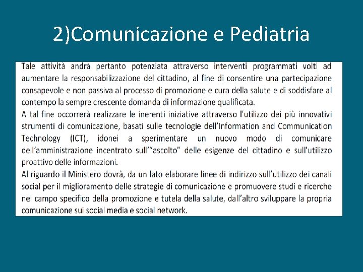 2)Comunicazione e Pediatria 