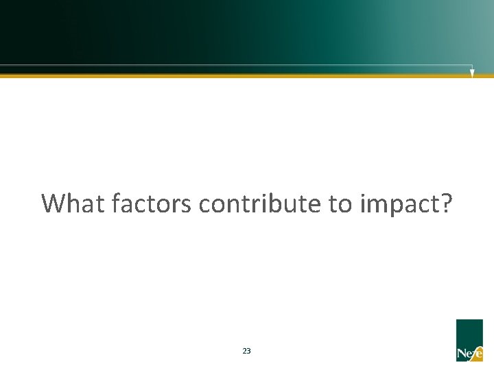 What factors contribute to impact? 23 