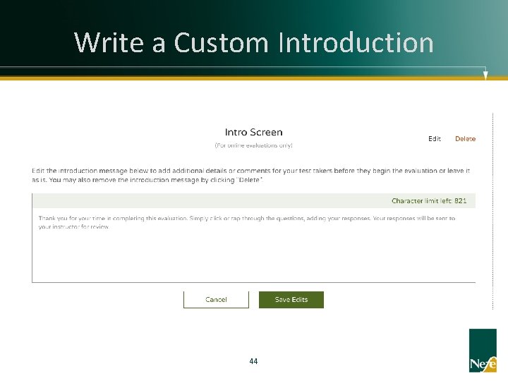 Write a Custom Introduction 44 