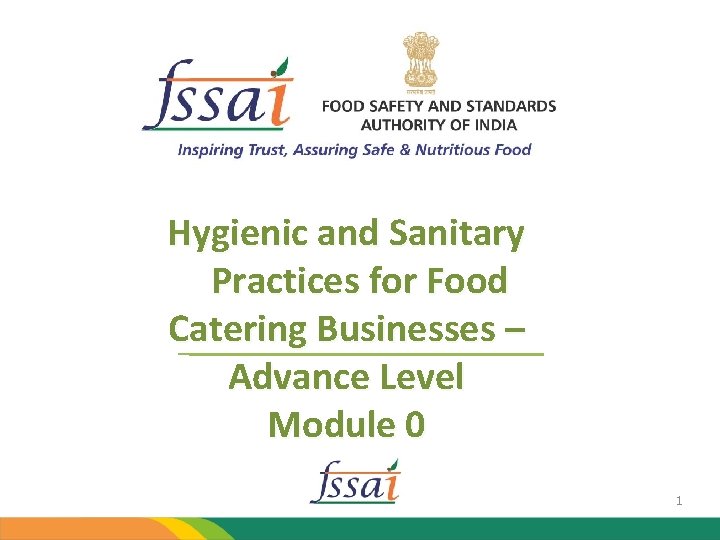 Hygienic and Sanitary Practices for Food Catering Businesses – Advance Level Module 0 1