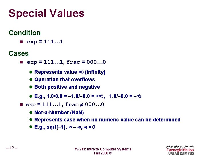 Special Values Condition n exp = 111… 1 Cases n exp = 111… 1,